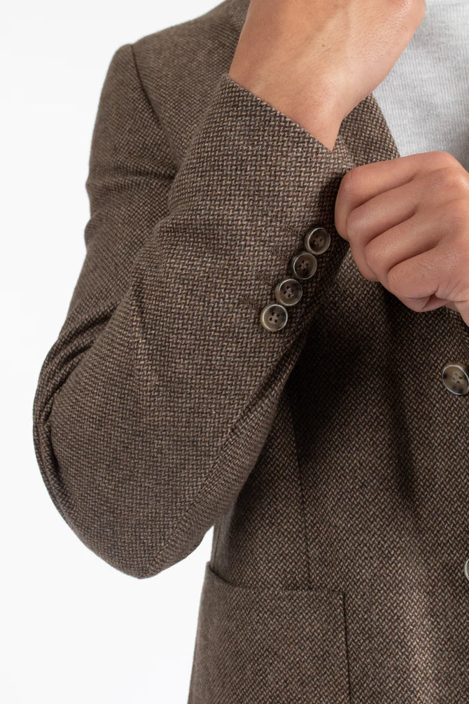 JAMES HARPER JHJ82 WOOL BLEND BLAZER - Brown - Image 5