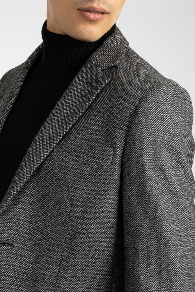 JAMES HARPER JHJ82 WOOL BLEND BLAZER - Charcoal - Image 3