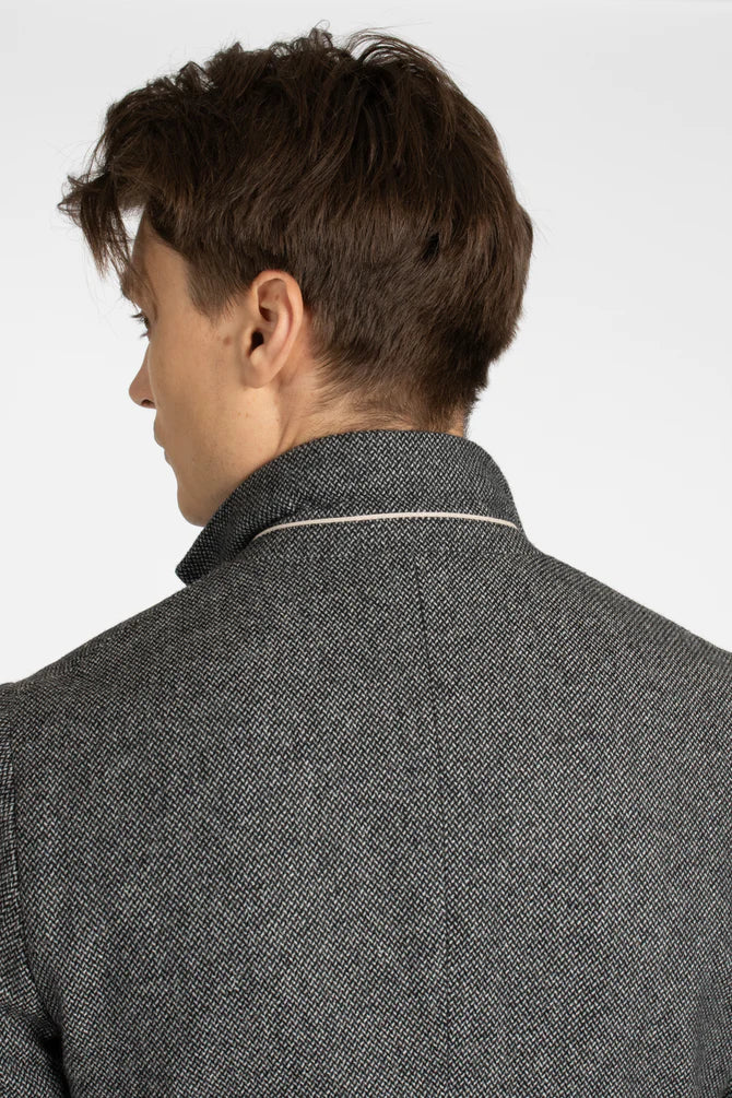 JAMES HARPER JHJ82 WOOL BLEND BLAZER - Charcoal - Image 4
