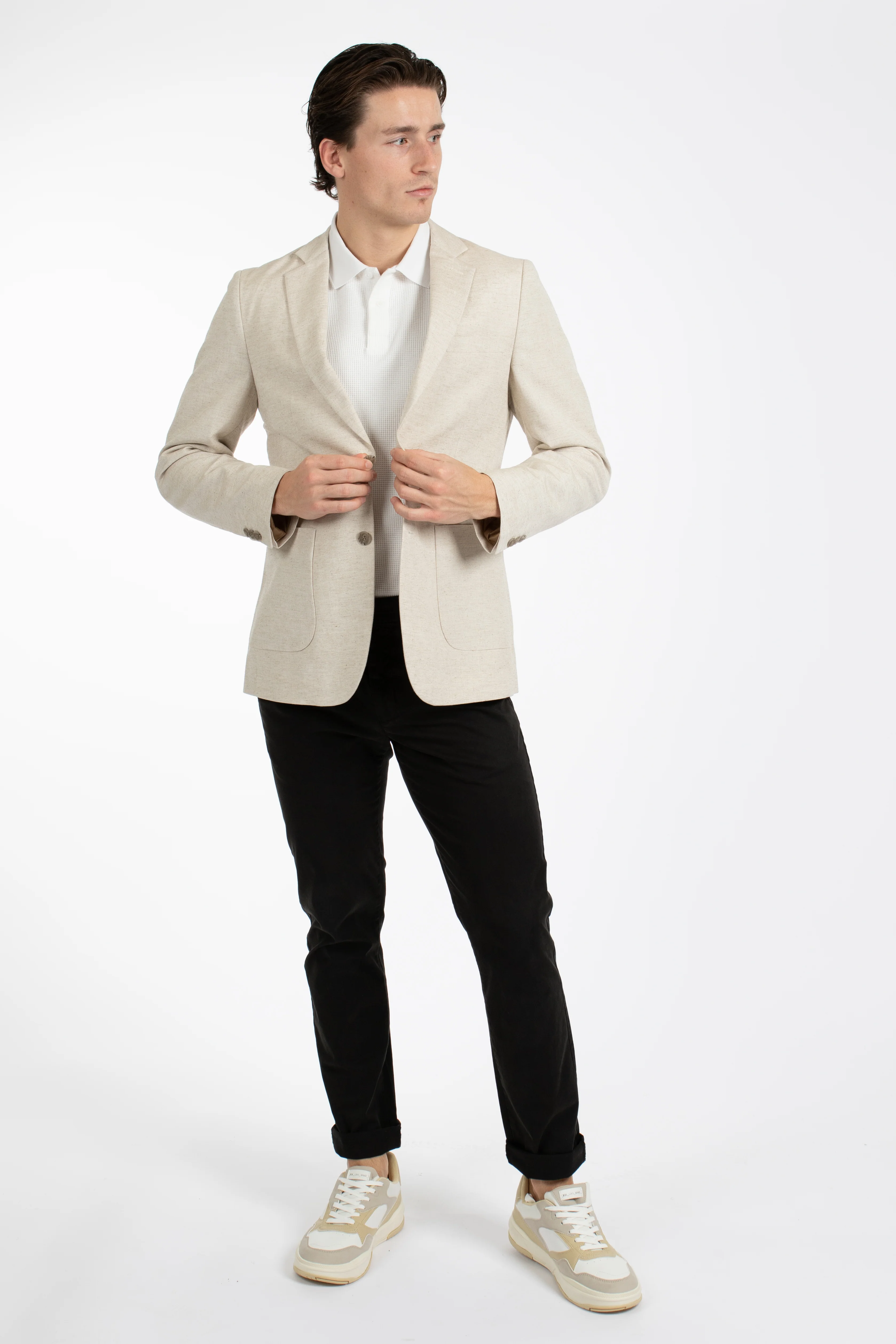 James Harper JHJ97 Linen Blazer - Natural - Image 2
