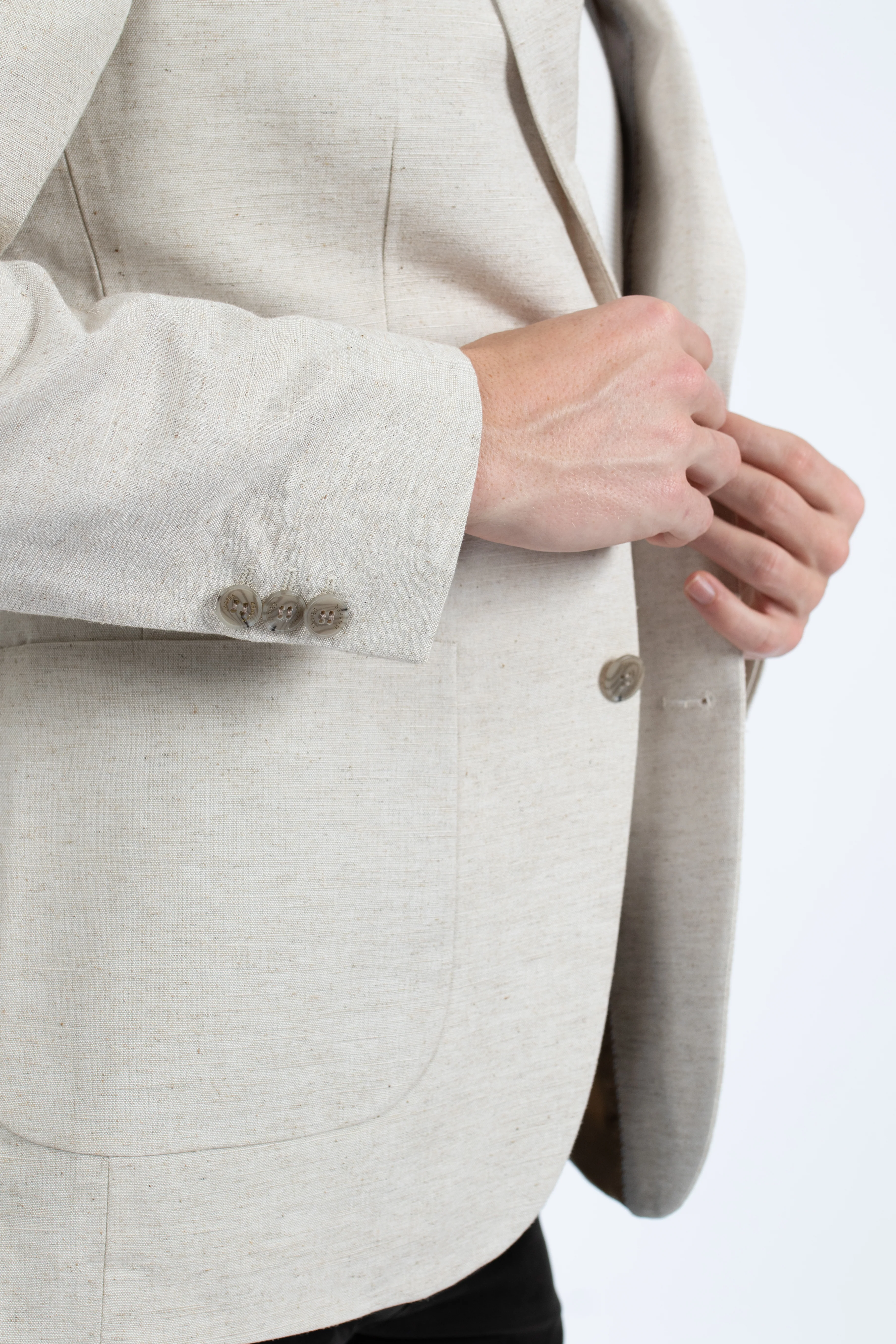 James Harper JHJ97 Linen Blazer - Natural - Image 5