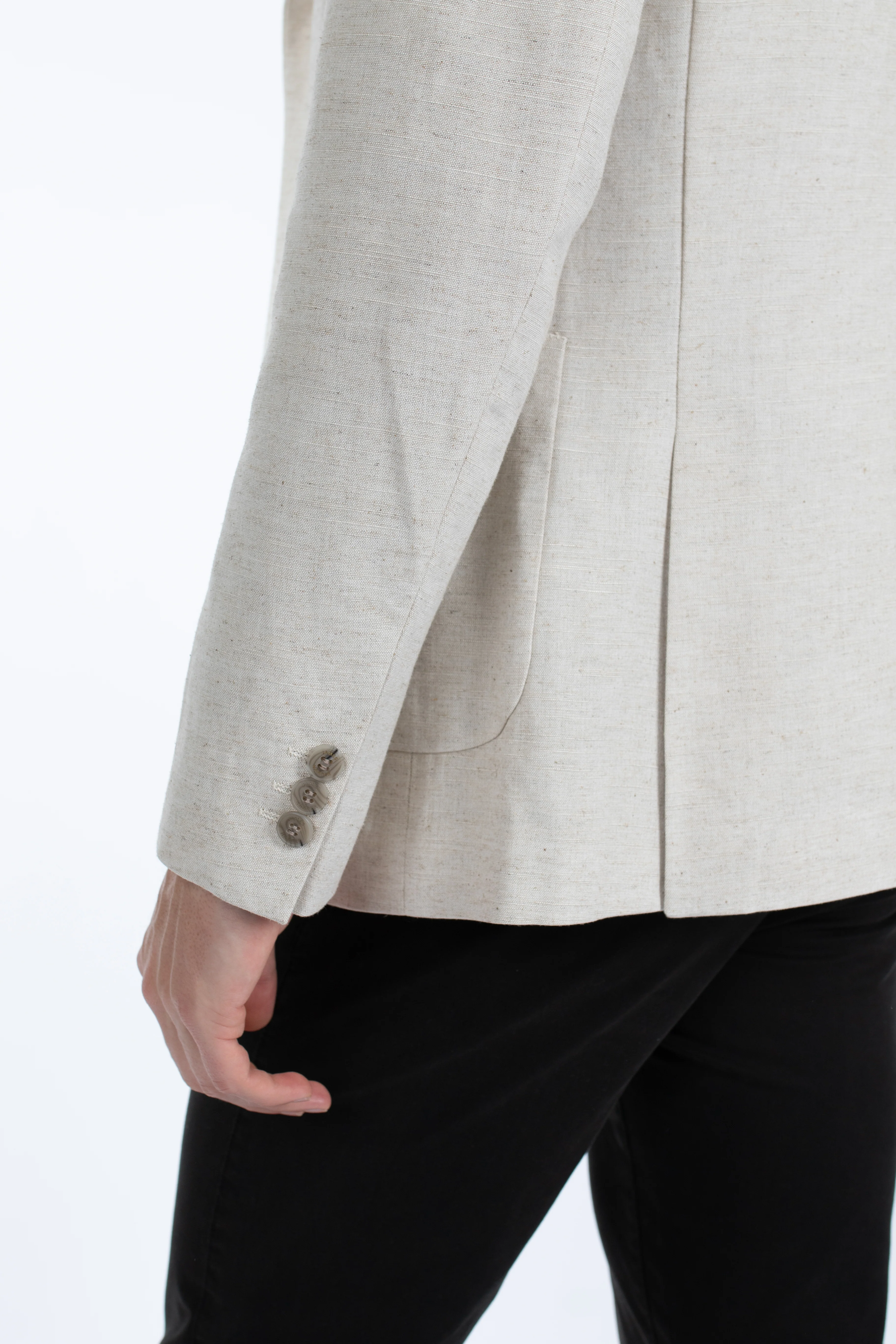 James Harper JHJ97 Linen Blazer - Natural - Image 6