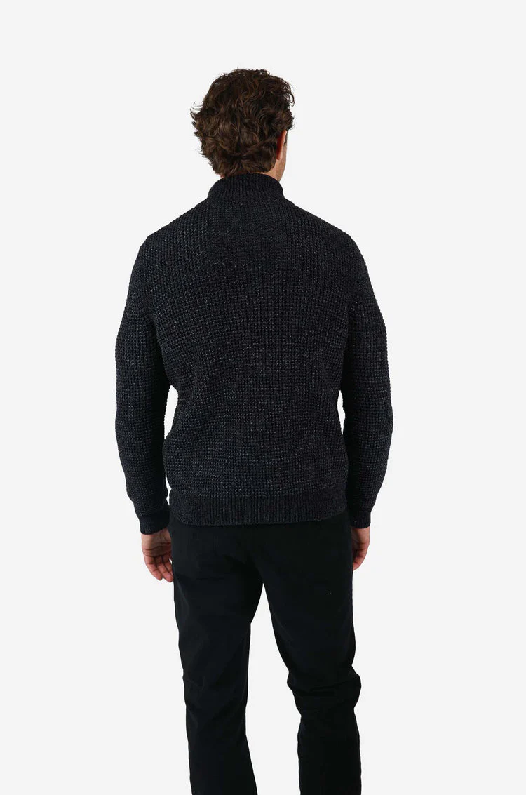 JAMES HARPER JHK72 1/4 Zip Fleck Knitwear - Navy - Image 4