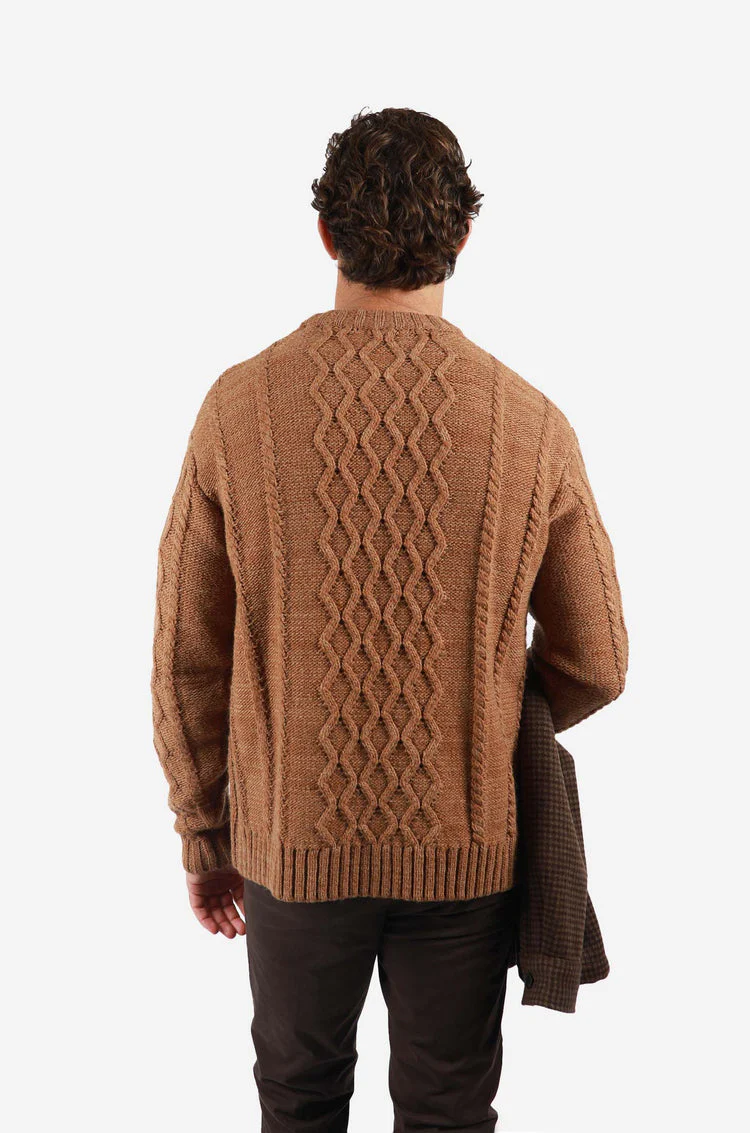 JAMES HARPER JHK73 Cable Crew Knitwear - Latte - Image 3