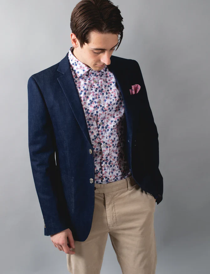James Harper JHS278 Ditsy Floral Print Shirt