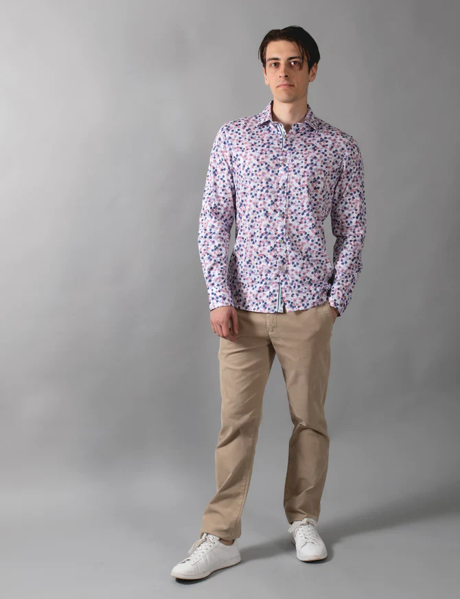 James Harper JHS278 Ditsy Floral Print Shirt - Image 2