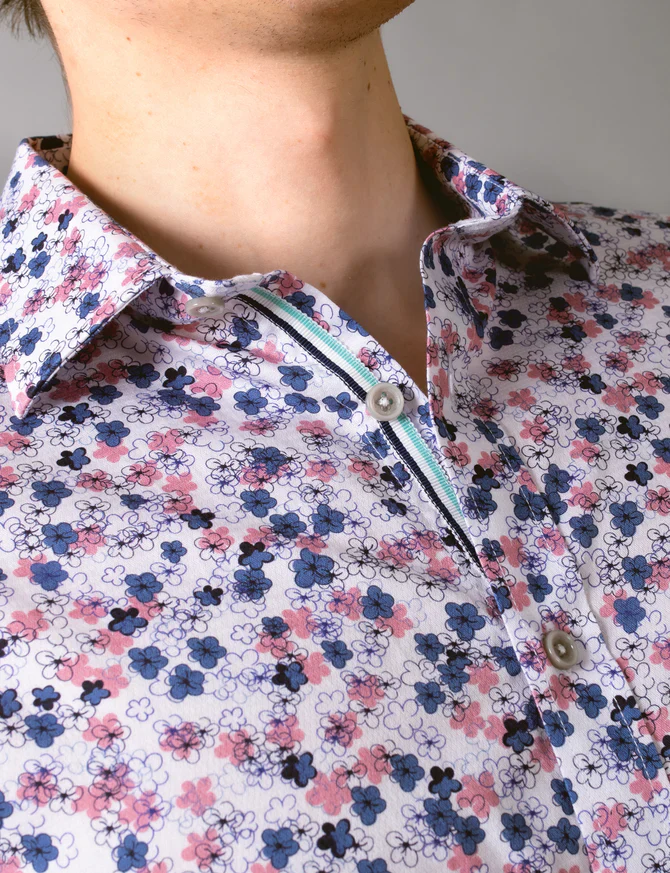 James Harper JHS278 Ditsy Floral Print Shirt - Image 4