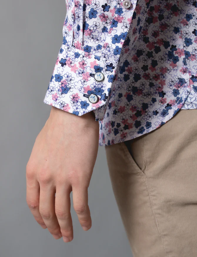 James Harper JHS278 Ditsy Floral Print Shirt - Image 5