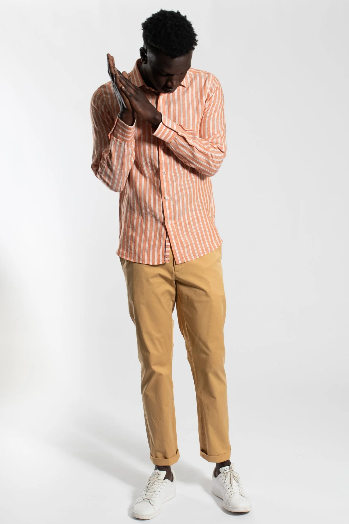 JAMES HARPER JHS386 DOUBLE STRIPE LINEN SHIRT - Koi - Image 4