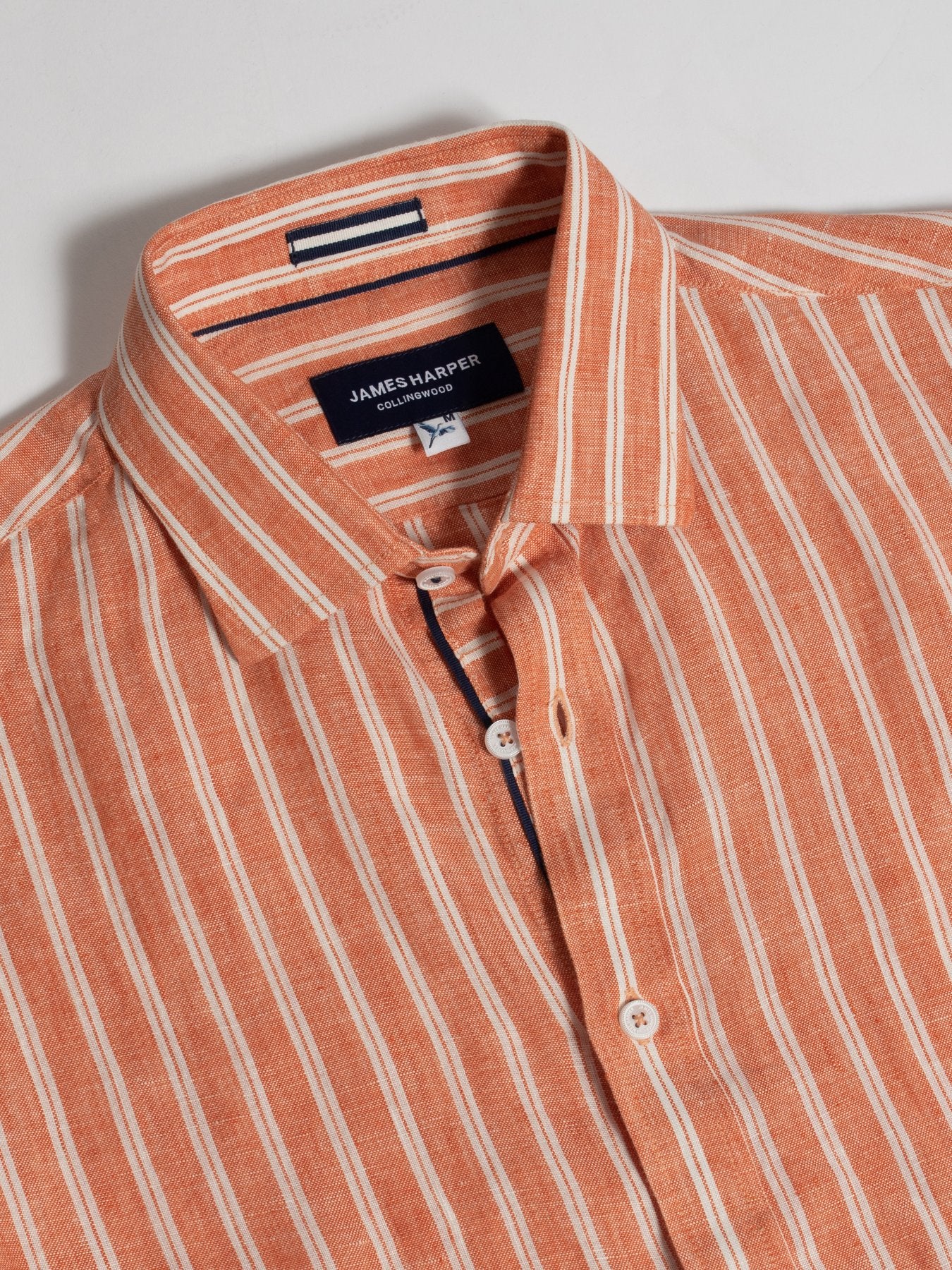 JAMES HARPER JHS386 DOUBLE STRIPE LINEN SHIRT - Koi - Image 6