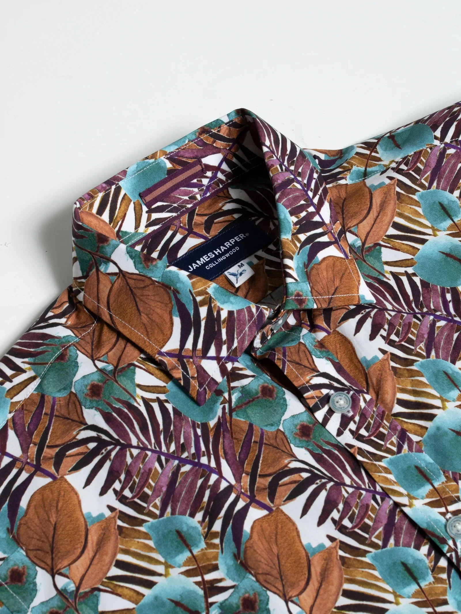James Harper JHS412 Foliage Long Sleeve Shirt - Rhubarb - Image 4