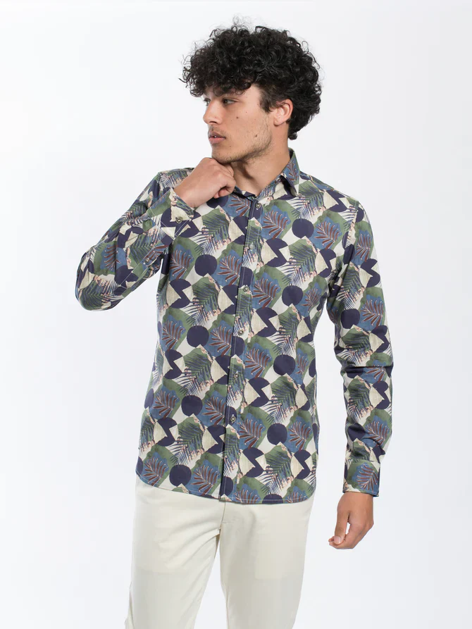 JAMES HARPER JHS413 ABSTRACT PALM LS SHIRT - Image 3