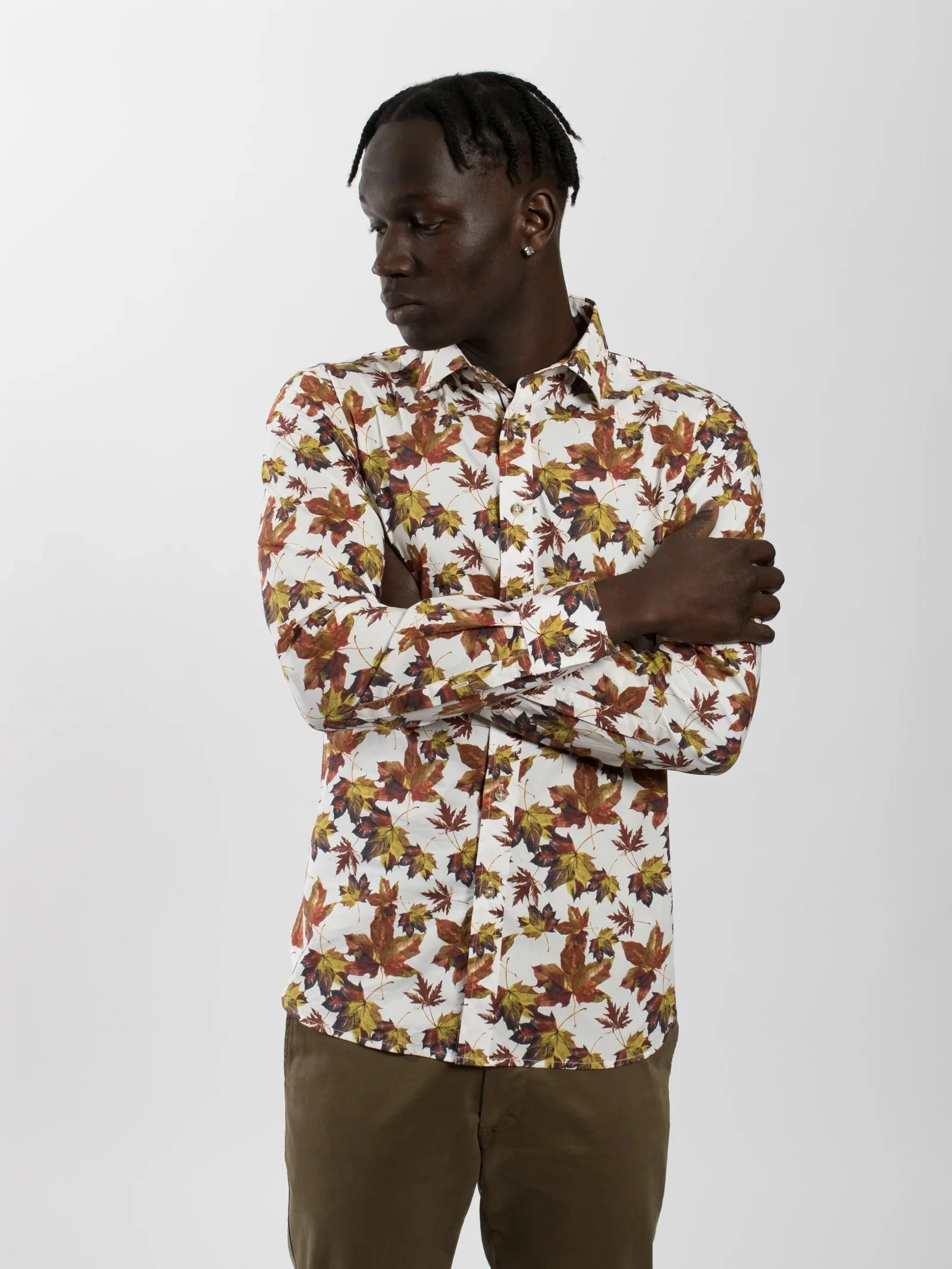 James Harper JHS436 Maple Leaf Long Sleeve Shirt - Tan - Image 2