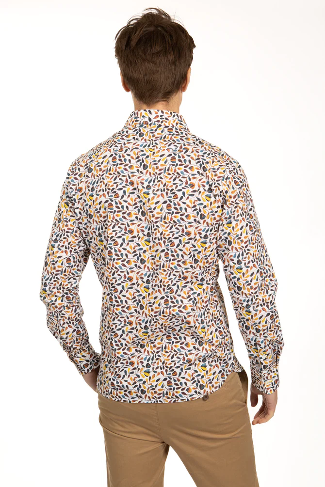 James Harper JHS445 L/S Oval Leaf Poplin Shirt - Image 6