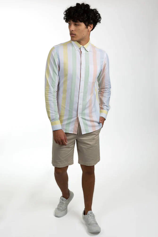 JAMES HARPER JHS470 LONG SLEEVE BOLD STRIPE OXFORD SHIRT - Multi