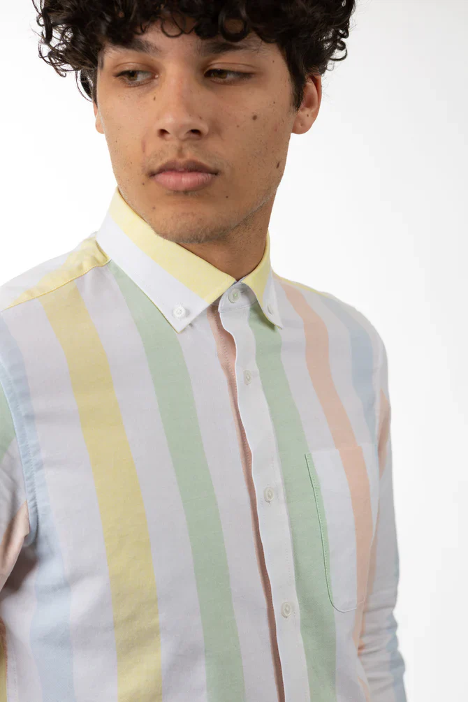 JAMES HARPER JHS470 LONG SLEEVE BOLD STRIPE OXFORD SHIRT - Multi - Image 4