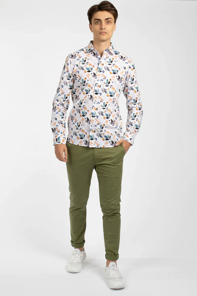 JAMES HARPER JHS477 ACORN COTTON POPLIN SHIRT - Navy