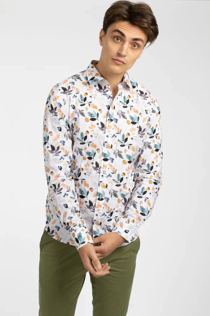 JAMES HARPER JHS477 ACORN COTTON POPLIN SHIRT - Navy - Image 2