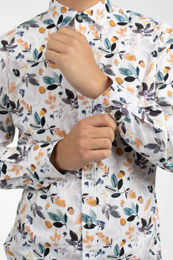 JAMES HARPER JHS477 ACORN COTTON POPLIN SHIRT - Navy - Image 3