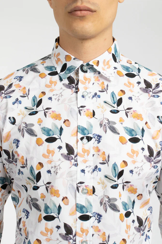 JAMES HARPER JHS477 ACORN COTTON POPLIN SHIRT - Navy - Image 4