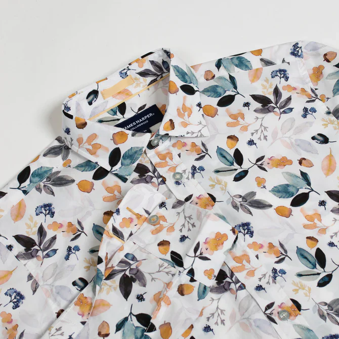 JAMES HARPER JHS477 ACORN COTTON POPLIN SHIRT - Navy - Image 5