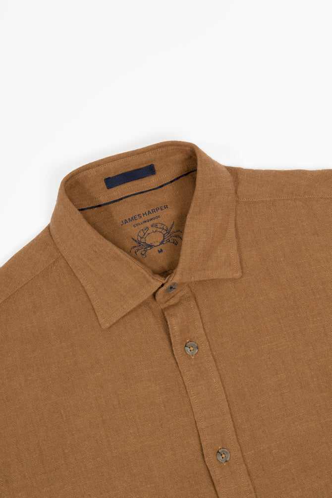 JAMES HARPER JHS501 Short Sleeve Shirt - Cinamon - Image 4