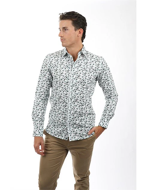 James Harper JHS539 Peached Cotton Poplin L/S Shirt - Mint Leaves - Image 2