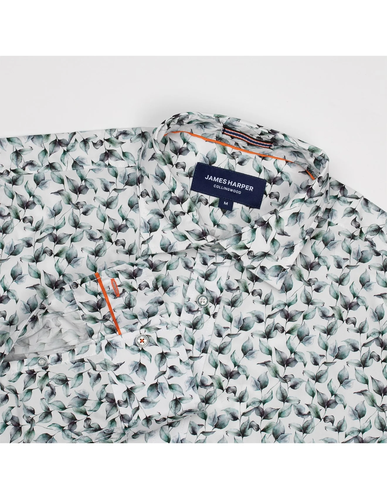James Harper JHS539 Peached Cotton Poplin L/S Shirt - Mint Leaves - Image 4