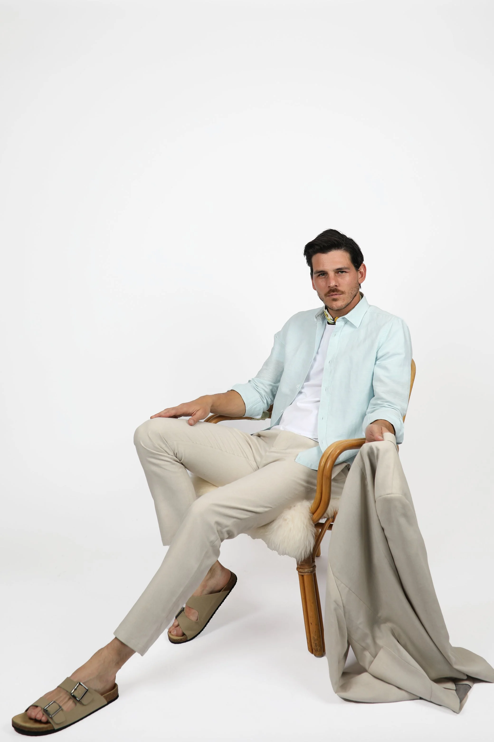 James Harper JHS554 Long Sleeve Shirt - Ice Blue - Image 2