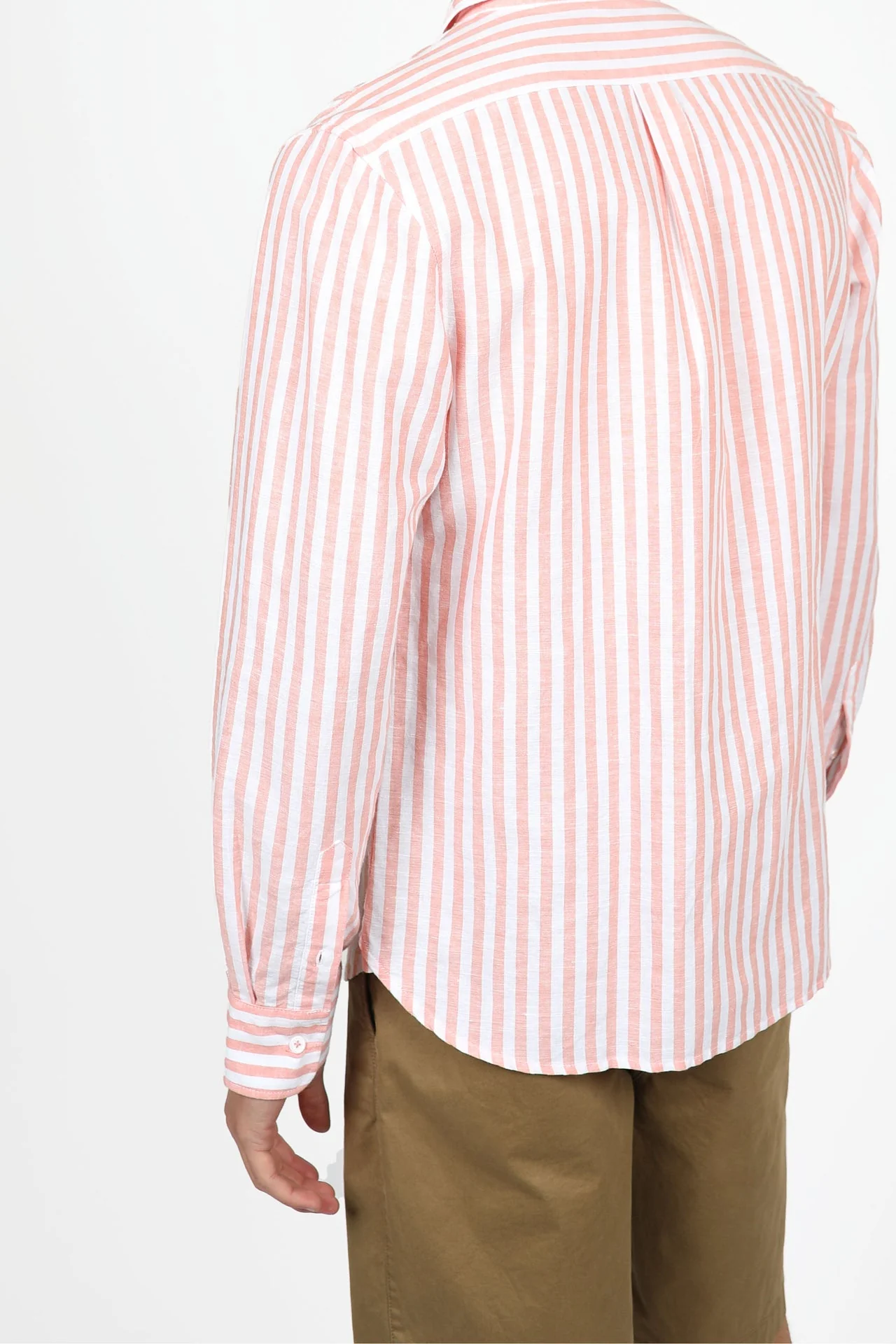 James Harper JHS558 Even Stripe L/S Shirt - Coral - Image 5