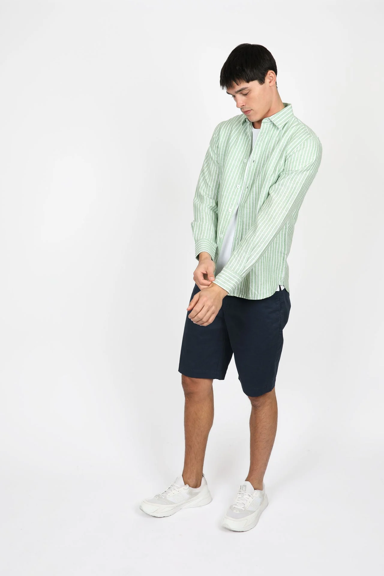 James Harper JHS559 Wide Stripe L/S Shirt - Forest
