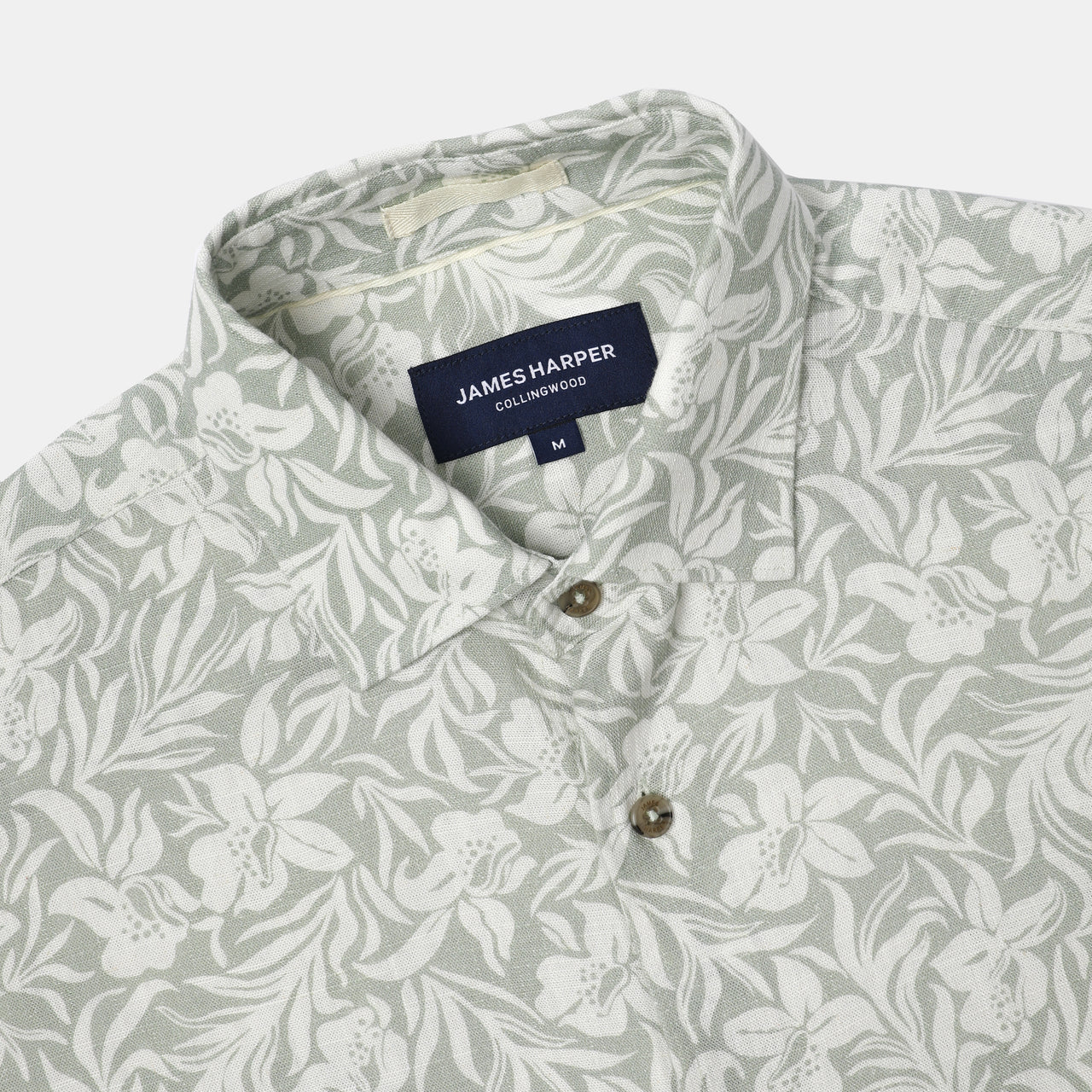 JAMES HARPER JHS575 Hibiscus Short Sleeve Shirt - Sage - Image 4