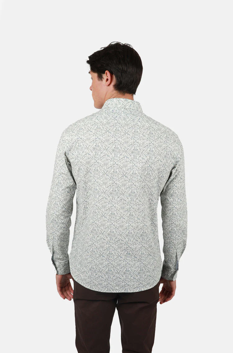 James Harper JHS594 Canada Distressed Long Sleeve Shirt - Stone - Image 2