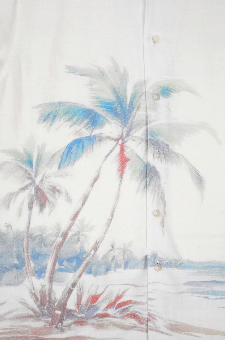 JAMES HARPER JHS621 Hawai Cuban Collar Linen Shirt - Natural - Image 3
