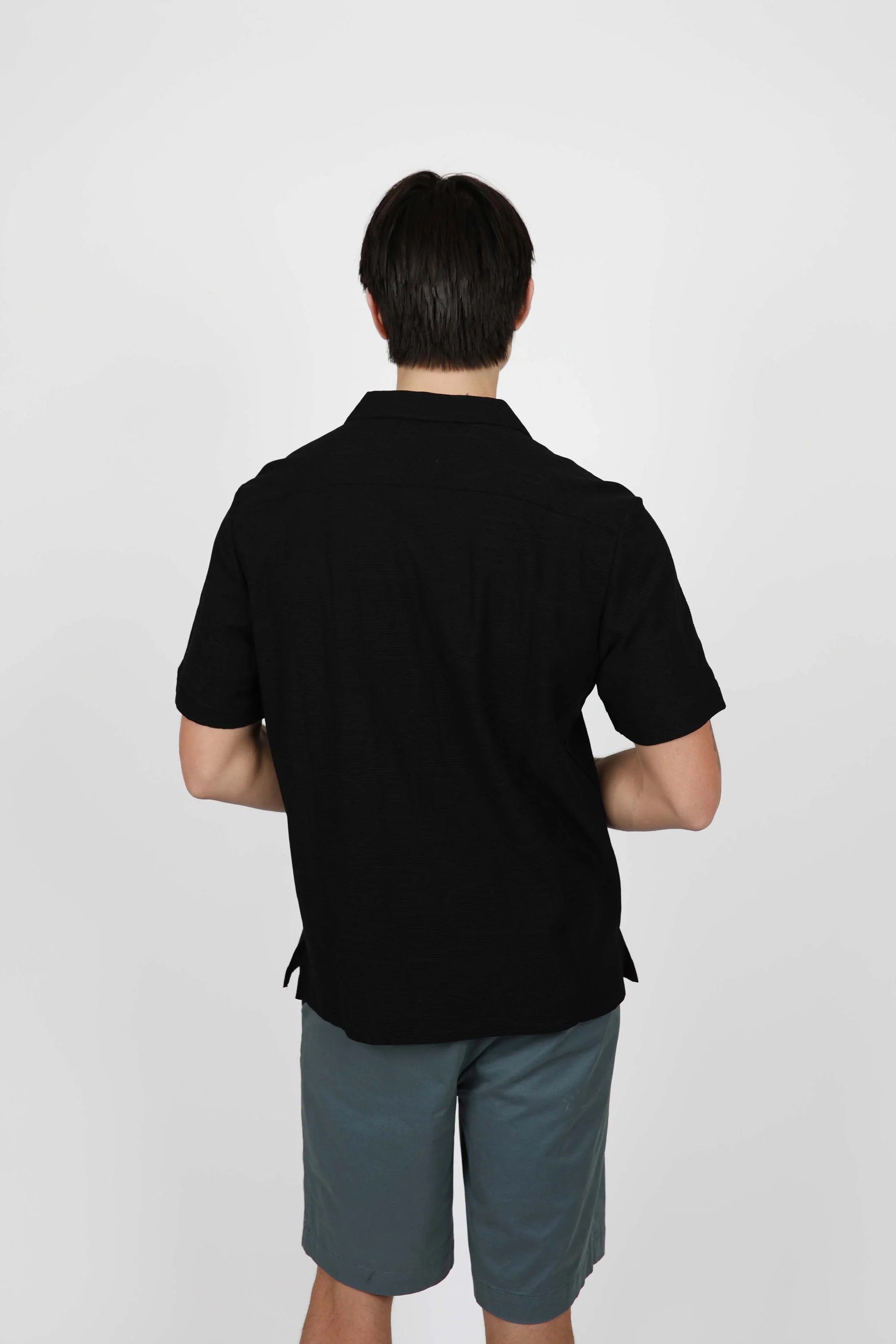 JAMES HARPER JHS62O Fancy Knit S/S Shirt - Black - Image 3