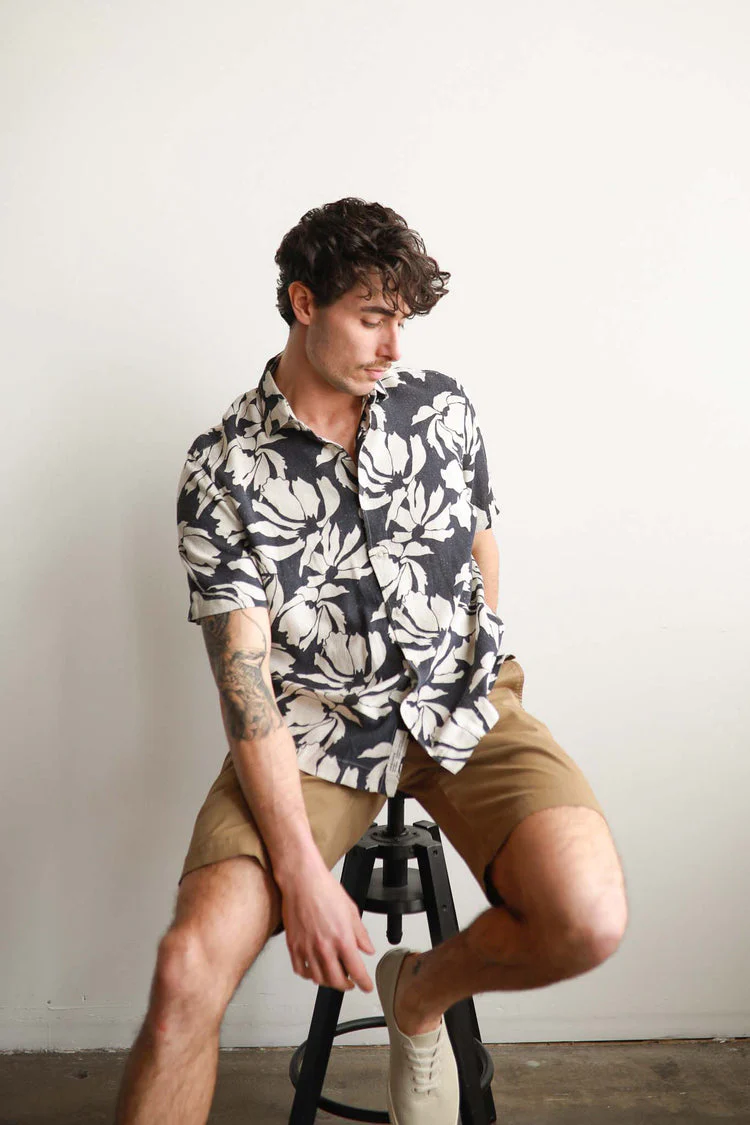 JAMES HARPER JHS623 Puerto Rico S/S Collar Shirt - Navy