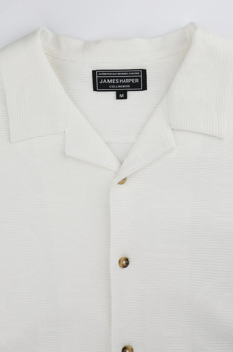 JAMES HARPER JHS62O Fancy Knit S/S Shirt - Natural - Image 6