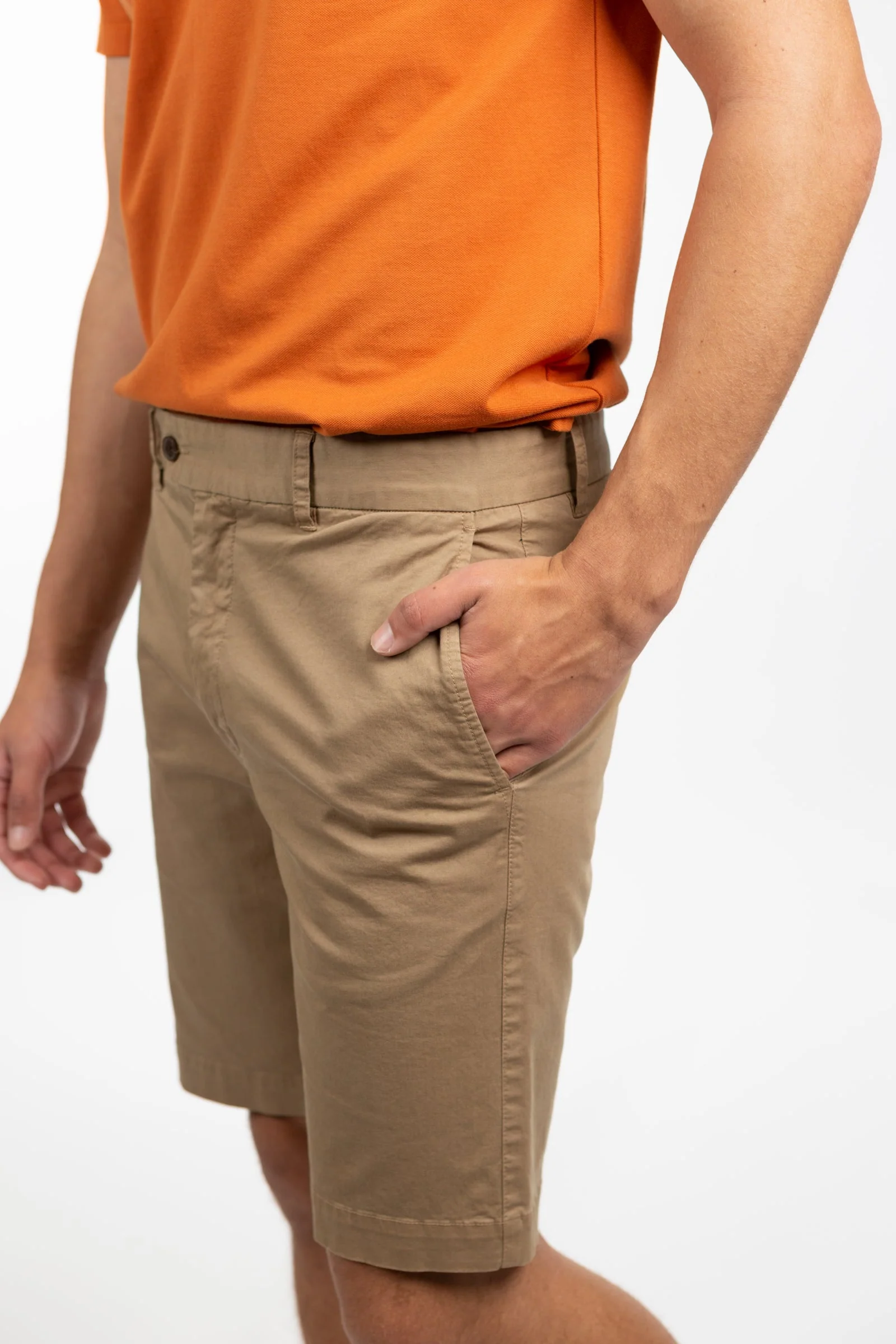 James Harper JHSH27 Chino Shorts - Tobacco