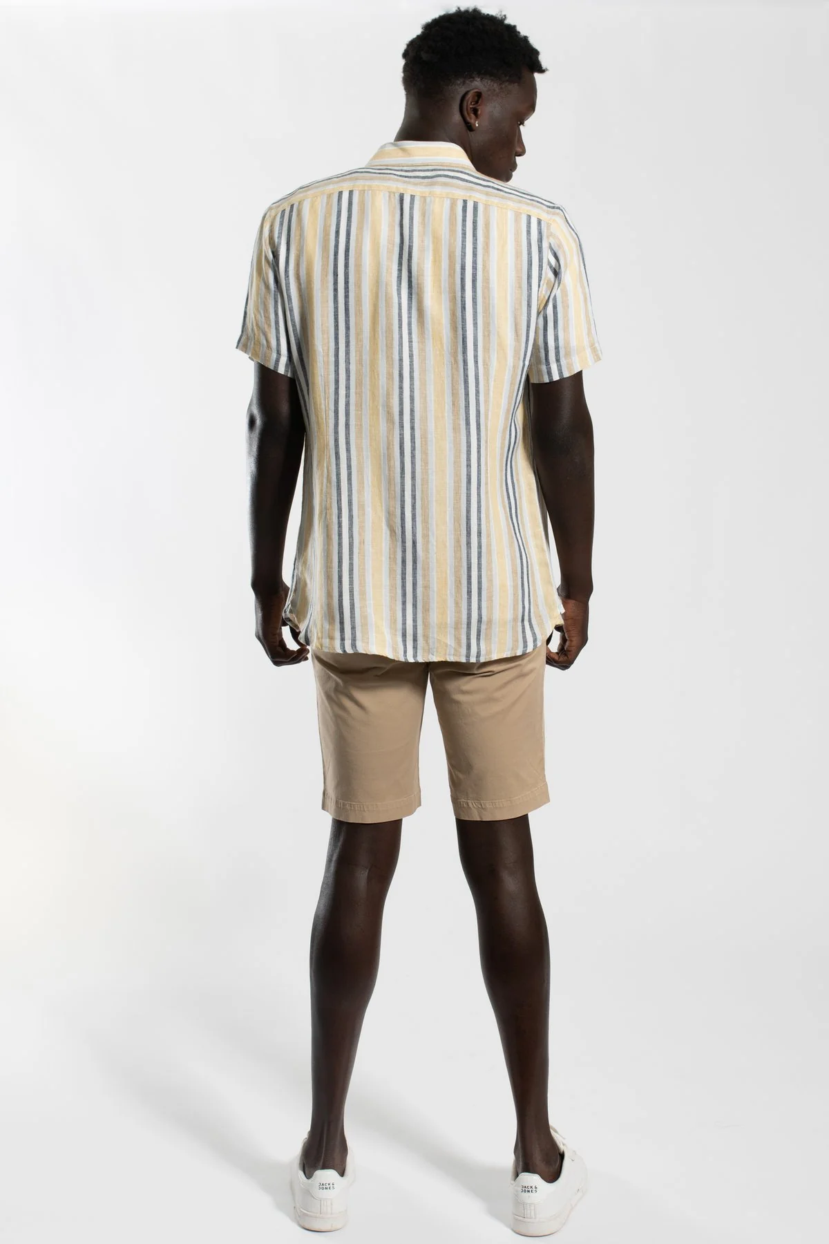 James Harper JHS389 MULTI STRIPE S/S SHIRT - Khaki - Image 2