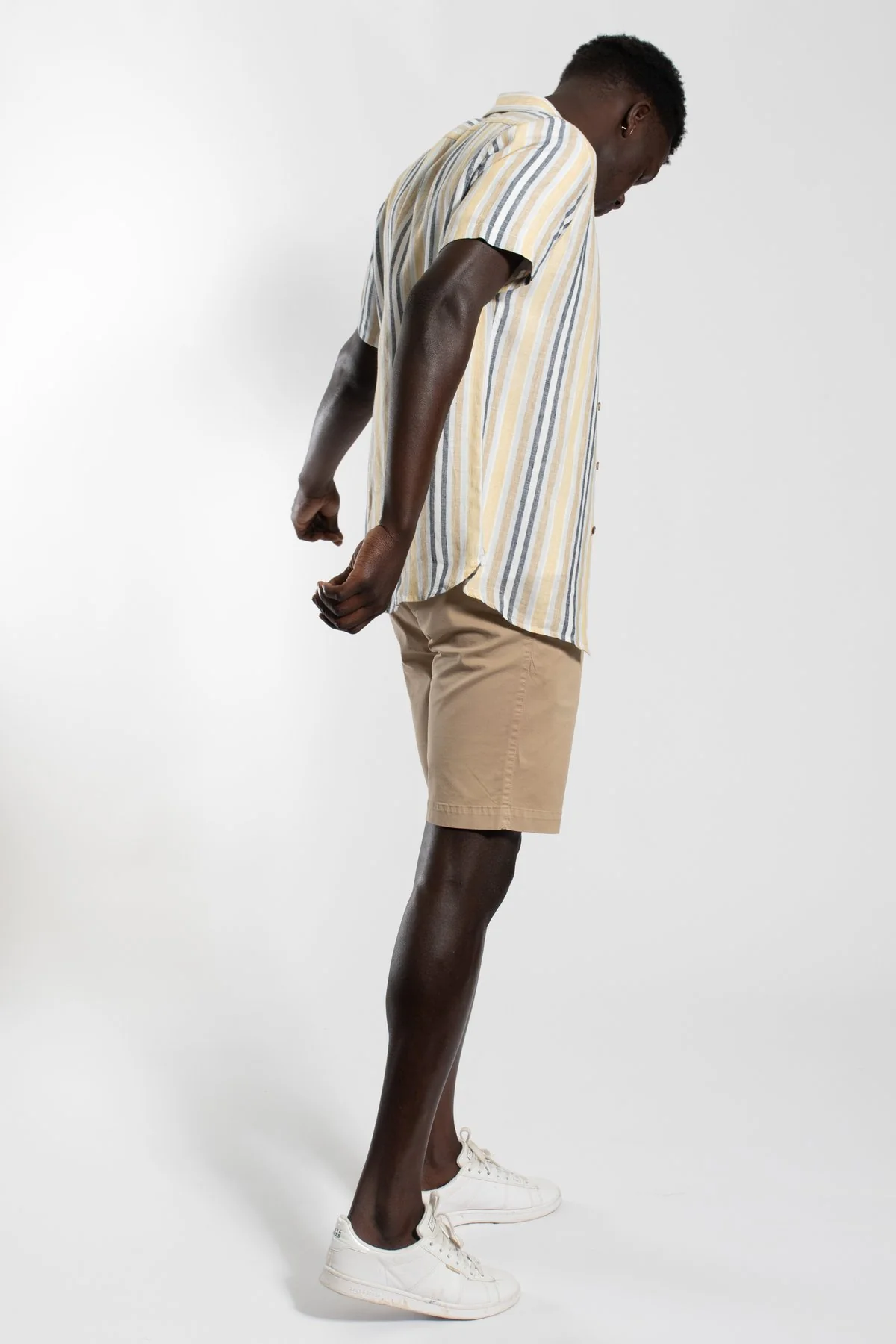 James Harper JHS389 MULTI STRIPE S/S SHIRT - Khaki - Image 3