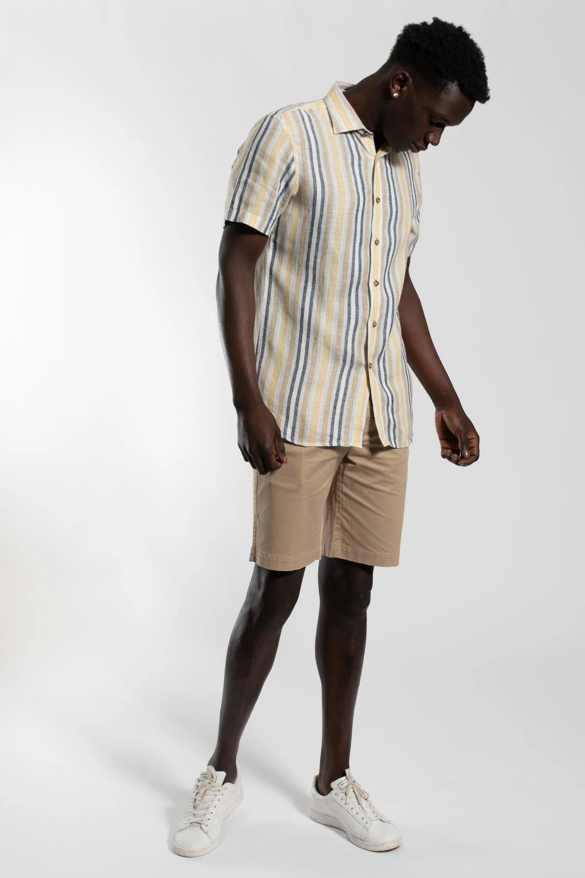 James Harper JHS389 MULTI STRIPE S/S SHIRT - Khaki - Image 5