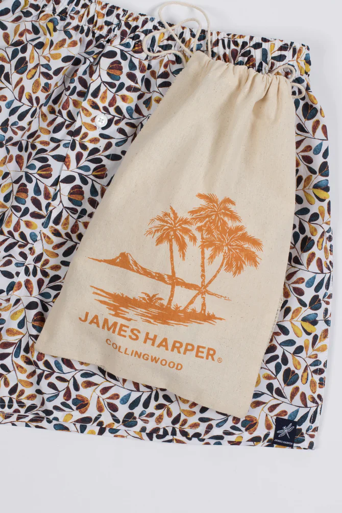 James Harper JHBX57 Oval Leaf Poplin Boxer Short - Teal - Image 3