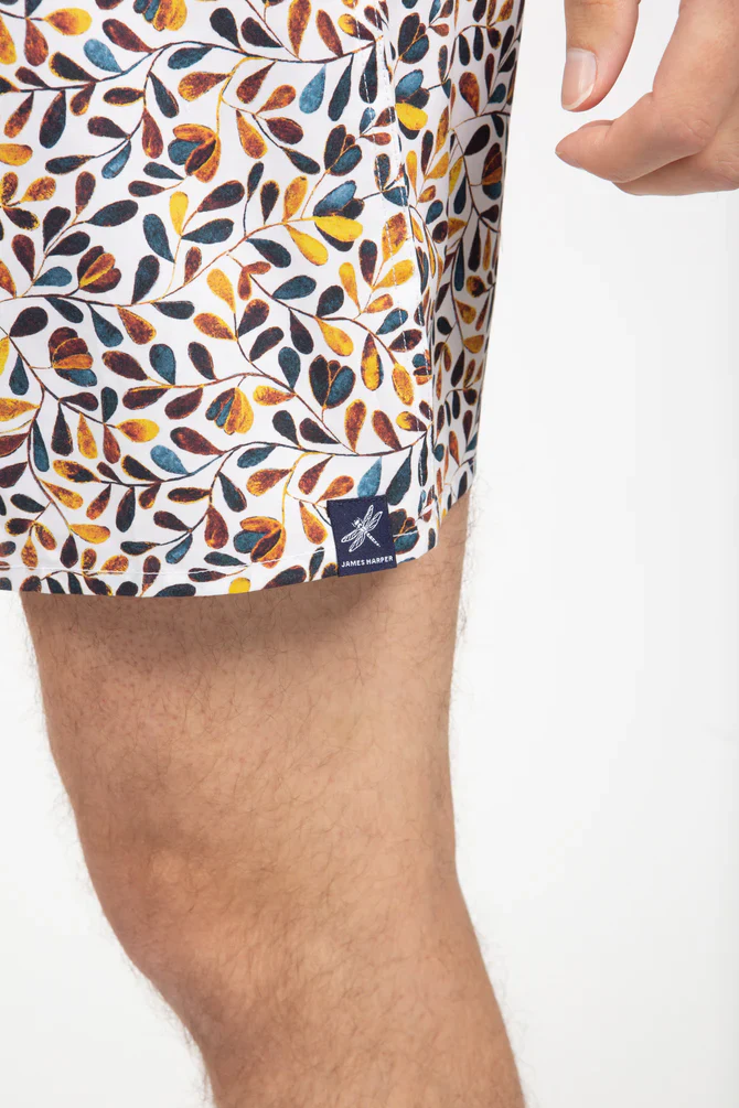 James Harper JHBX57 Oval Leaf Poplin Boxer Short - Teal - Image 4