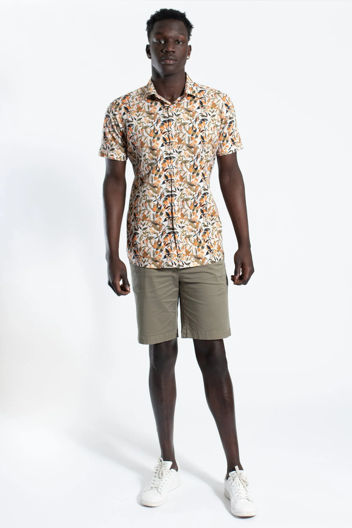 James Harper JHS394 SPRING LEAVES S/S SHIRT - Sand - Image 2