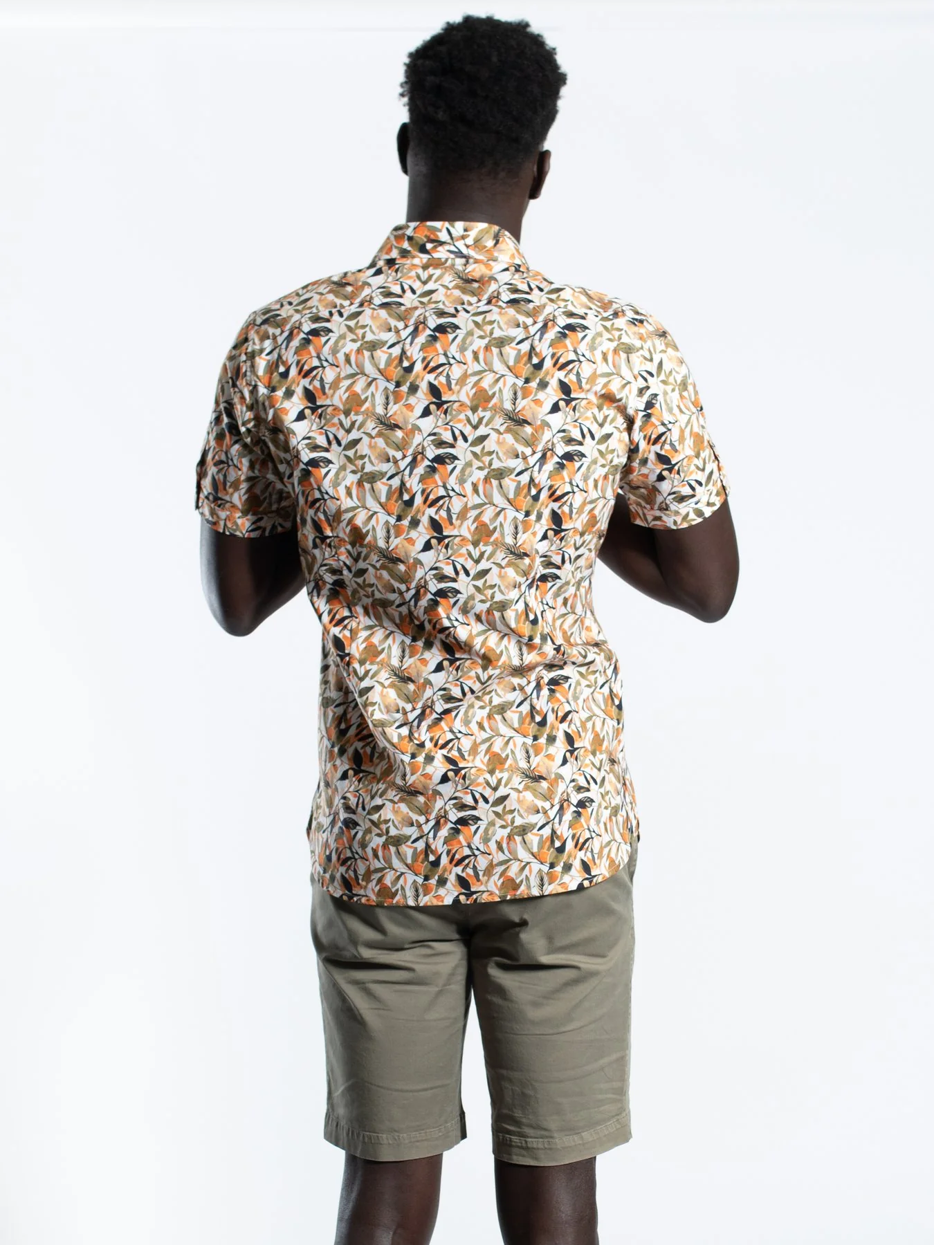 James Harper JHS394 SPRING LEAVES S/S SHIRT - Sand - Image 5