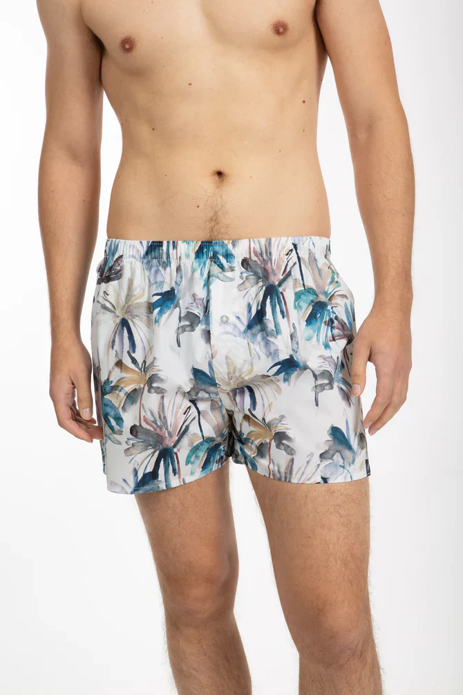James Harper Tropical Poplin Boxer Short - Blue - Image 3
