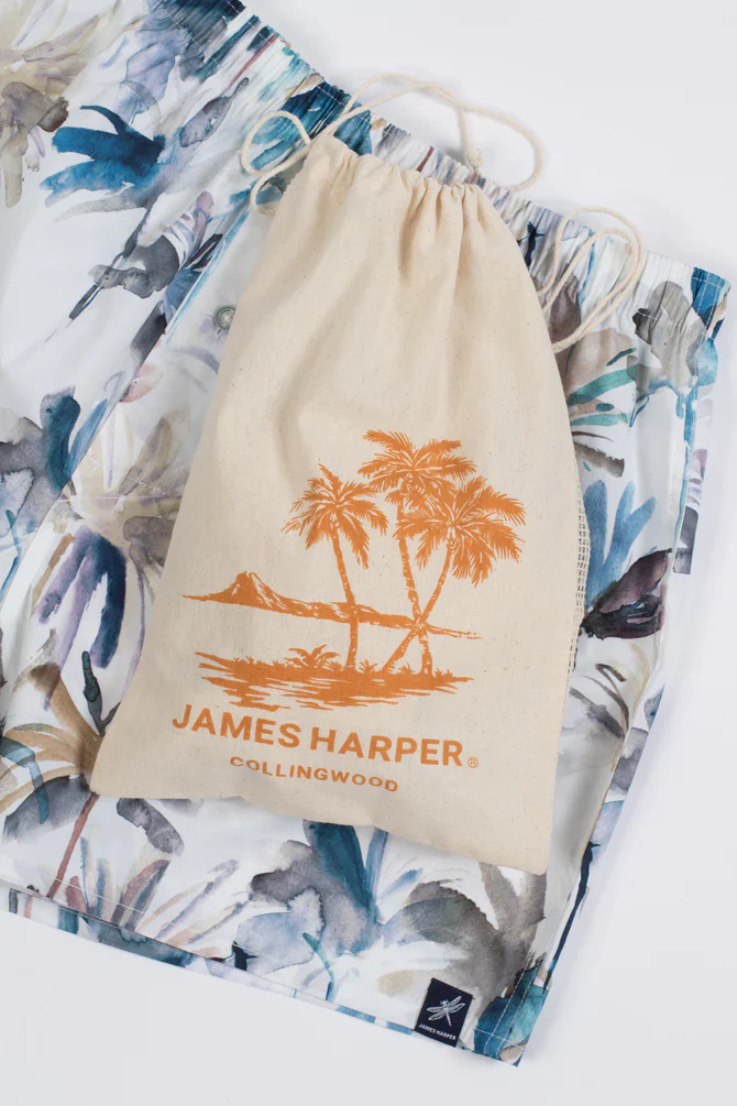 James Harper Tropical Poplin Boxer Short - Blue - Image 4