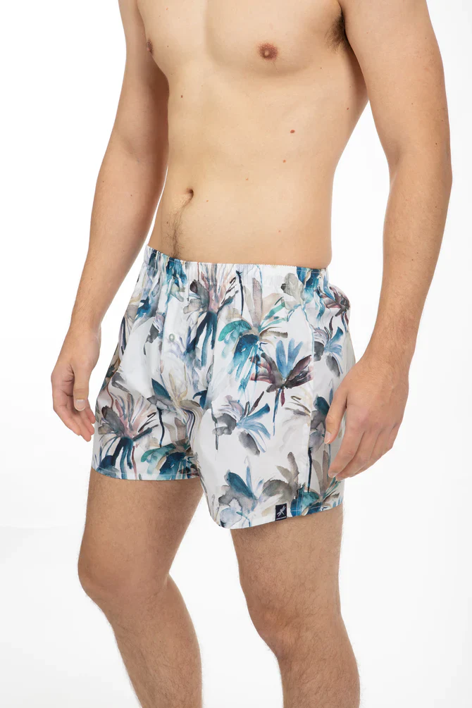 James Harper Tropical Poplin Boxer Short - Blue - Image 5