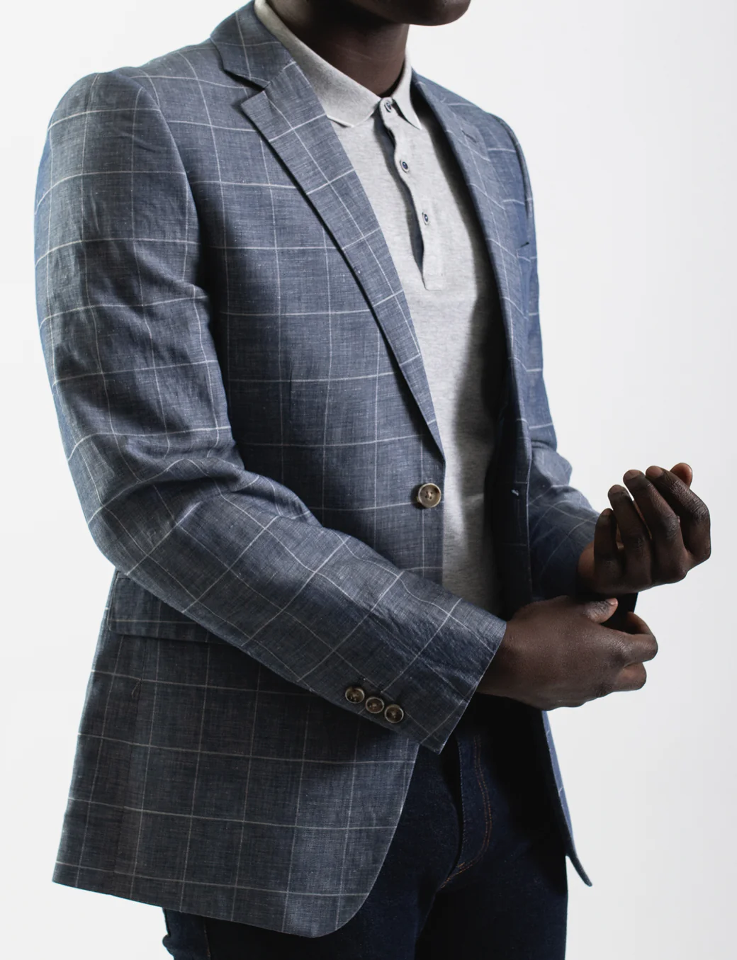 James Harper Windowpane Check Blazer