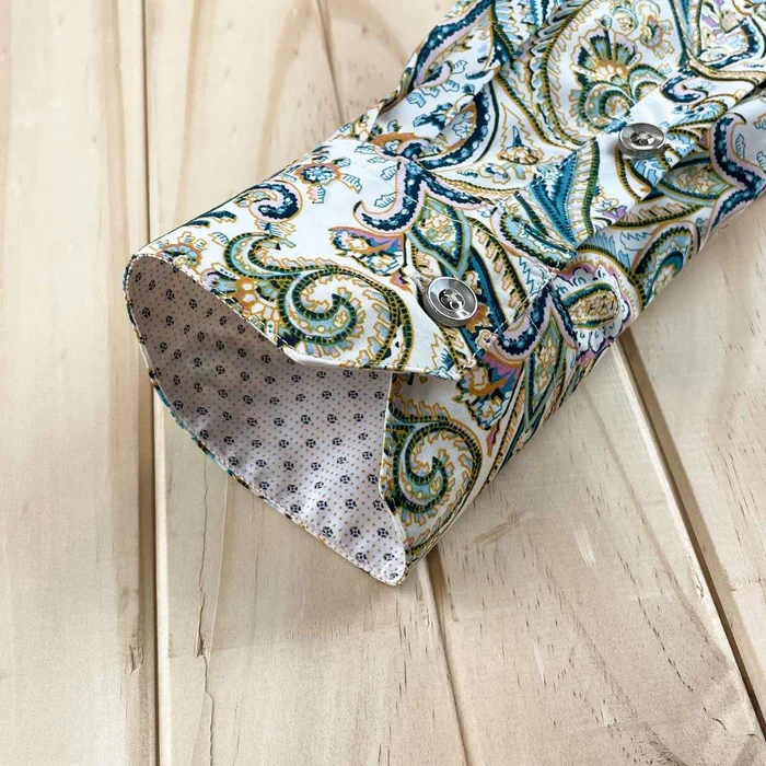 Jimmy Stuart EDEN PAISLEY L/S SHIRT - Beige/Green - Image 3